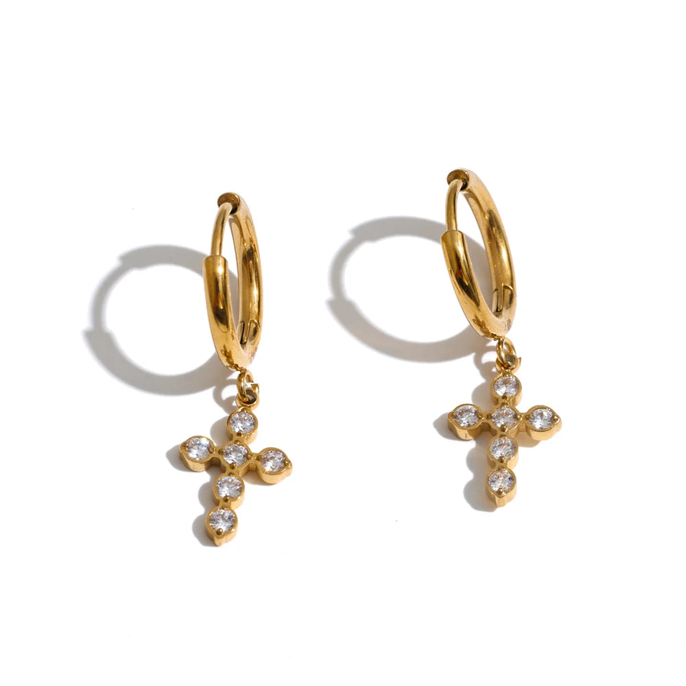 Seraphina Cross Earrings - ALUVAYA Earrings