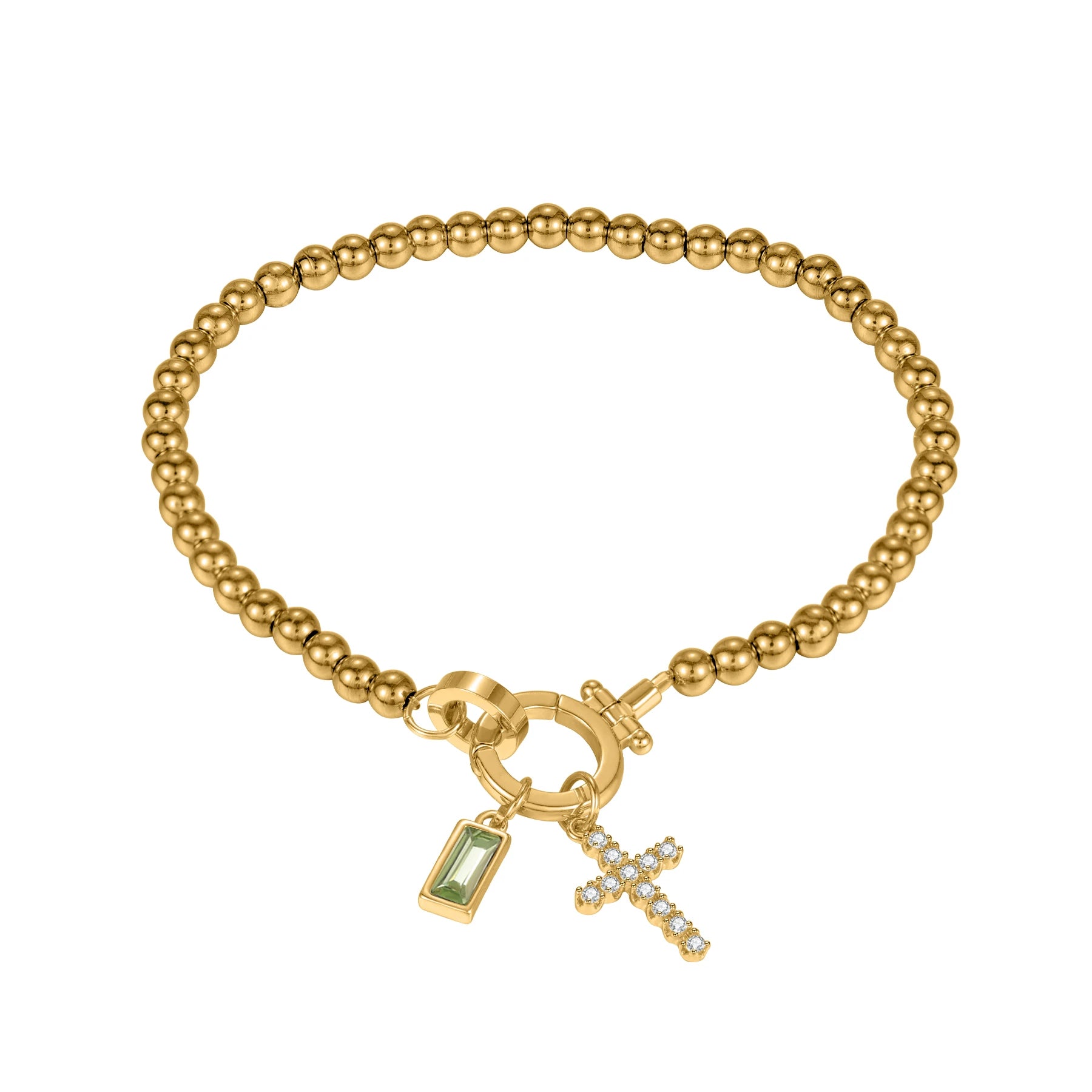 Birthstone Cross Bracelet