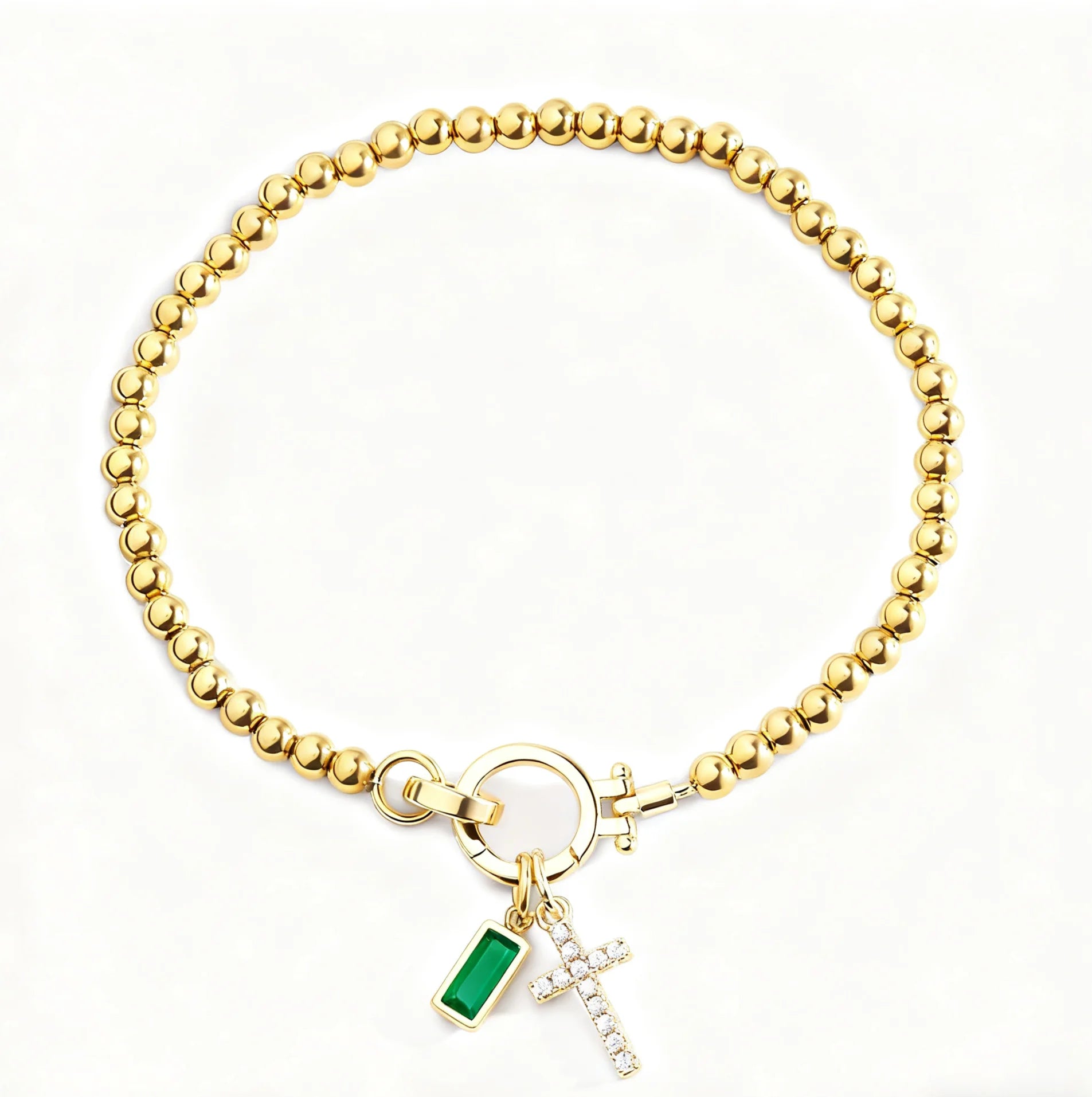 Birthstone Cross Bracelet