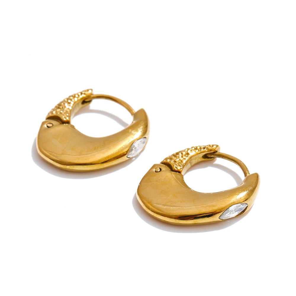 Marielle Zirconia Hoops - ALUVAYA Earrings
