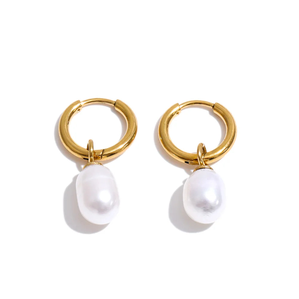 Isla Freshwater Pearl Hoop Earrings - product image 16