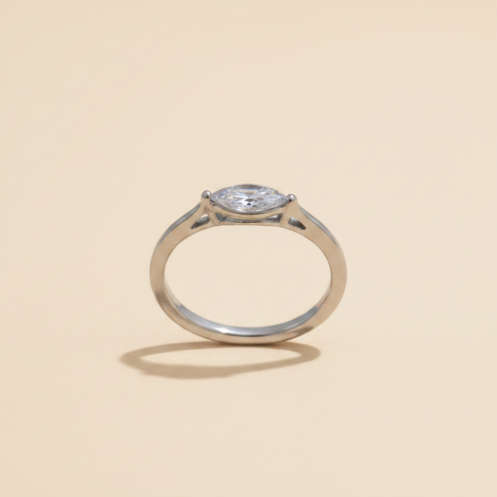 Alba Pave Ring — Steel