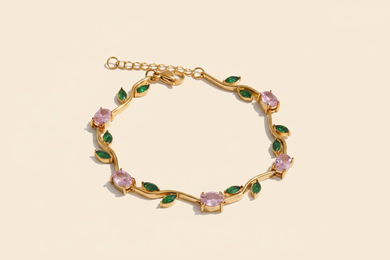 Fleur Vine Bracelet — Pink Packshot