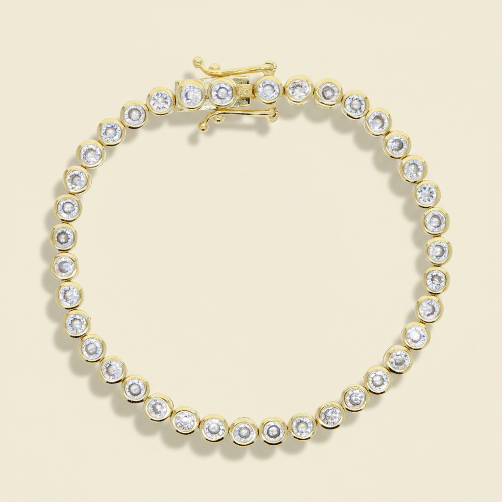 Forma CZ Tennis Bracelet — Gold Packshot