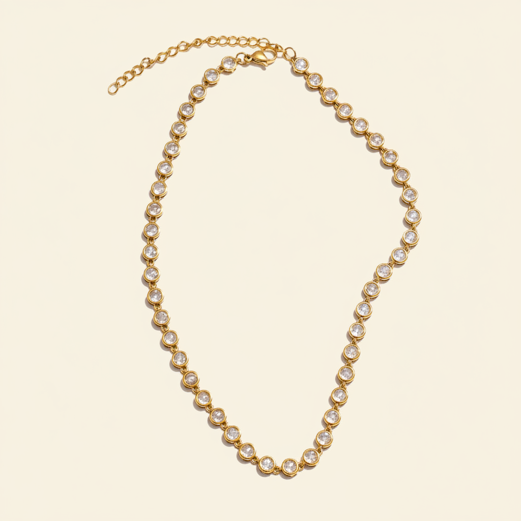 Prism — White Necklace Gold