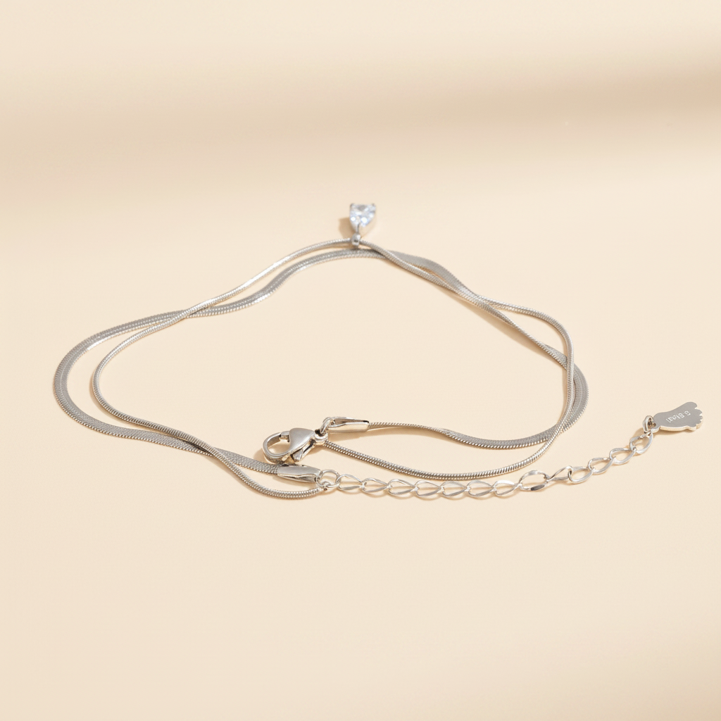 Sienna Layered Anklet — Platinum