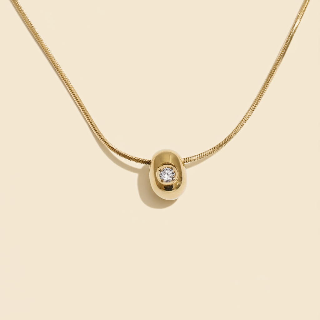 Solène Oval Necklace — Packshot Gold