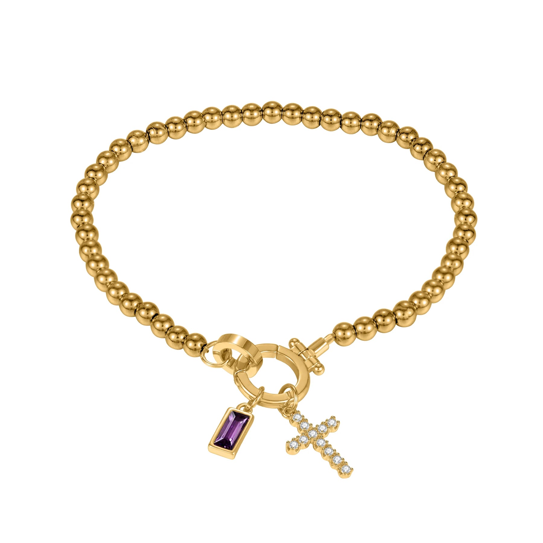 Birthstone Cross Bracele