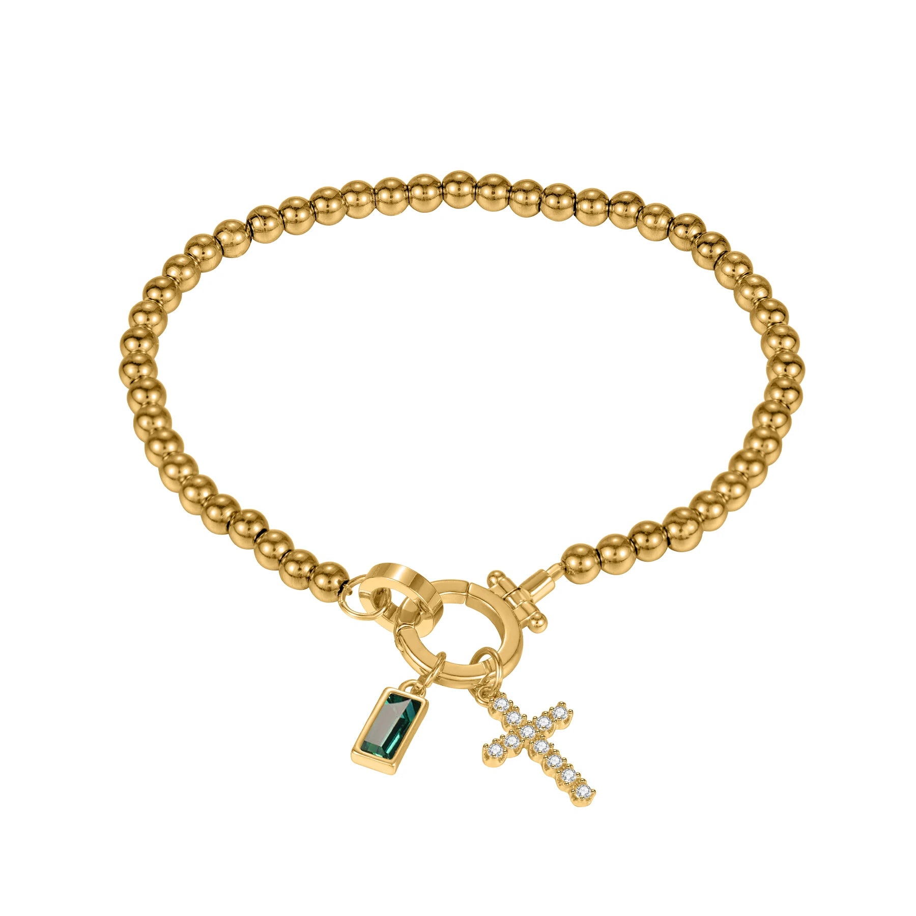 Birthstone Cross Bracele
