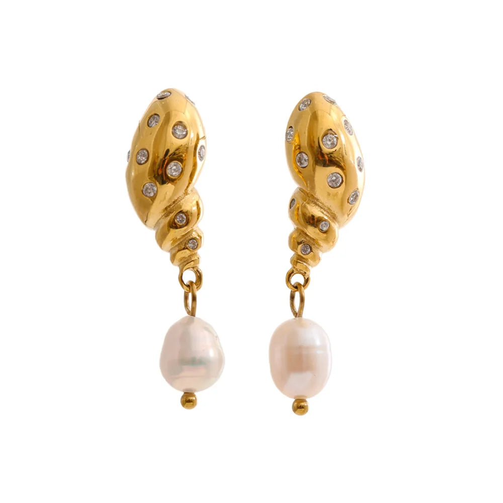 Marina Conch Earrings - ALUVAYA Earrings