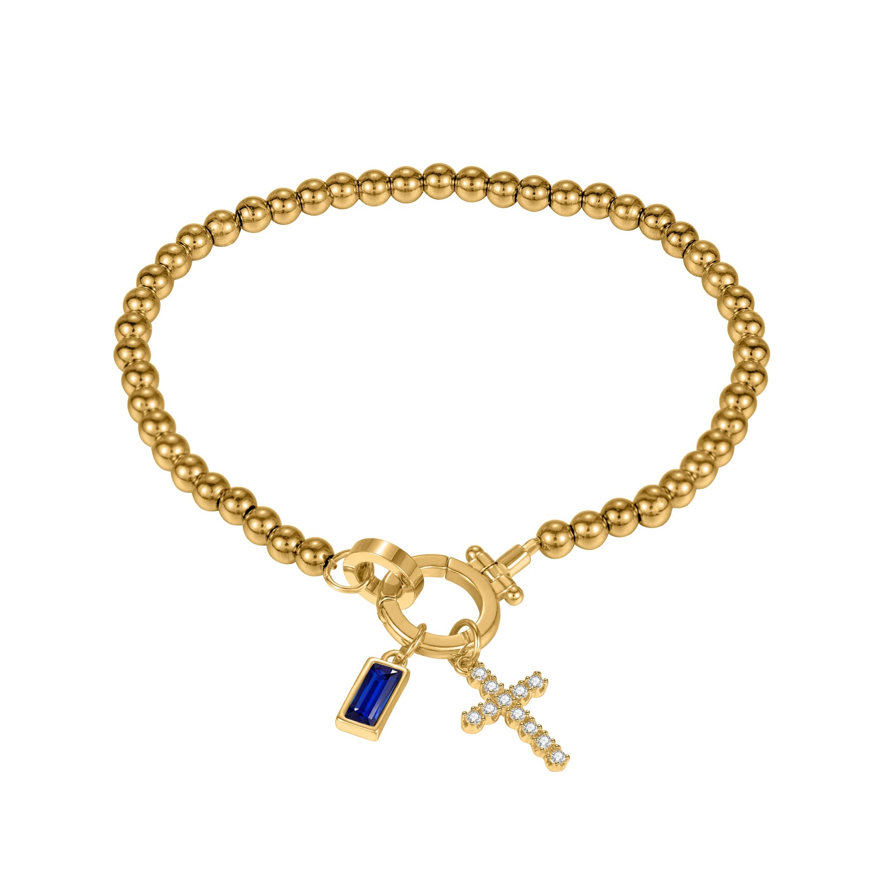 Birthstone Cross Bracele