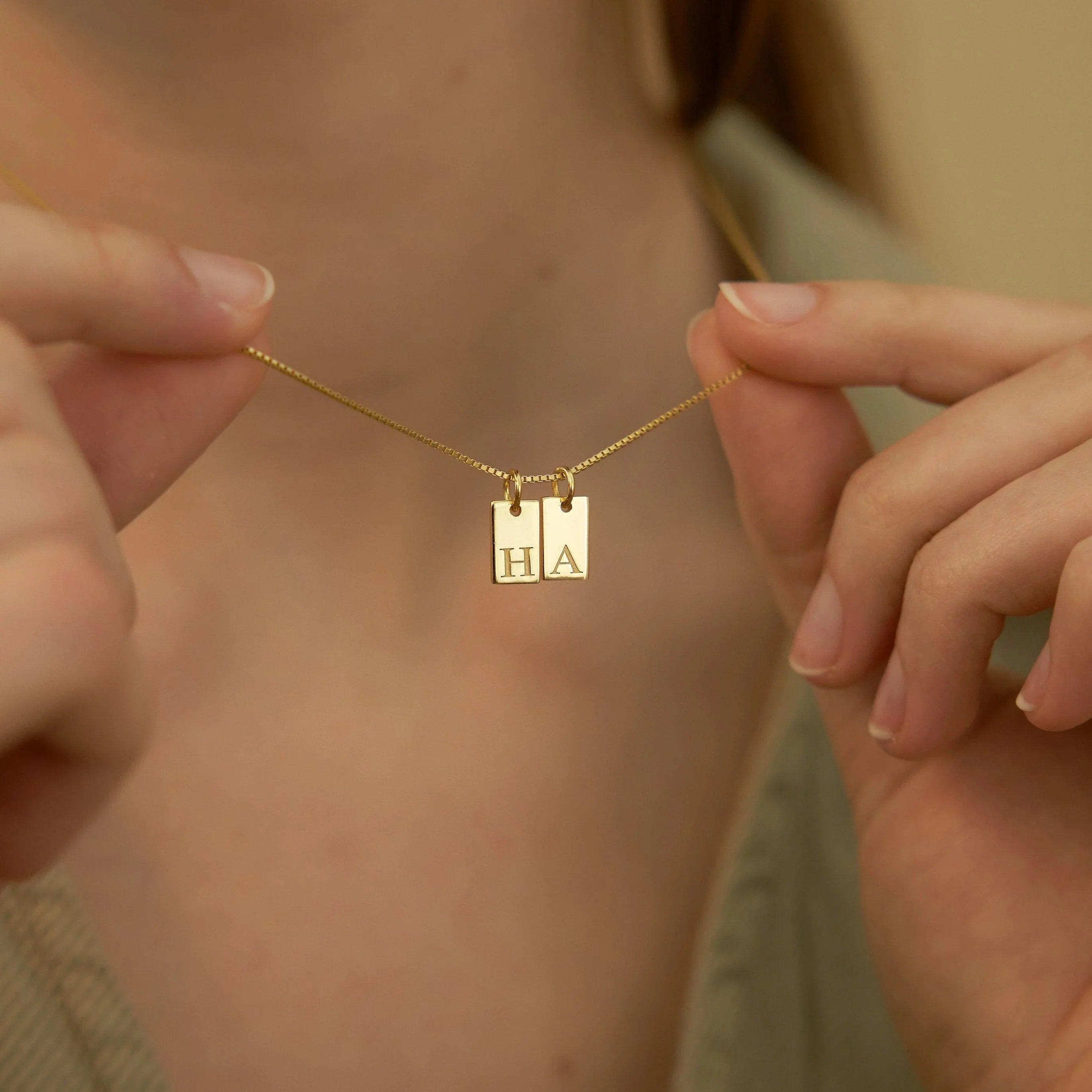 Initial Tag Necklace