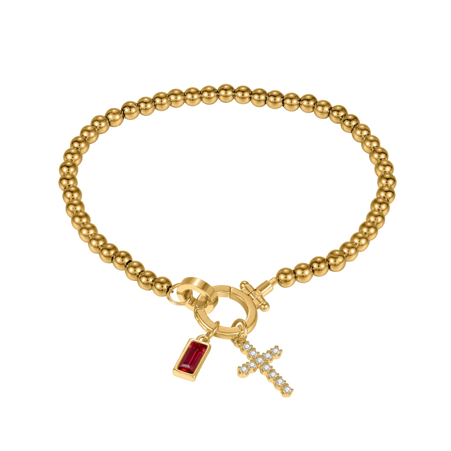Birthstone Cross Bracele