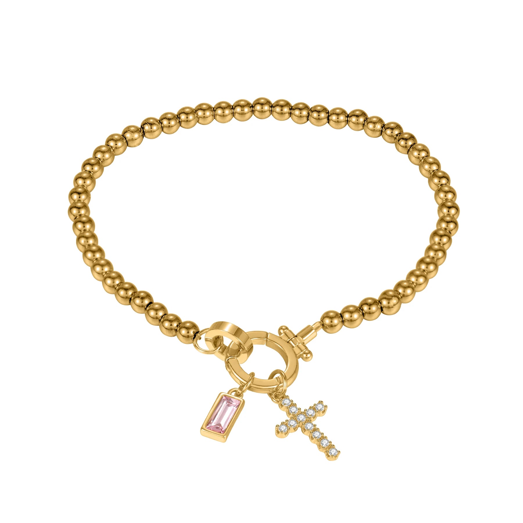 Birthstone Cross Bracele