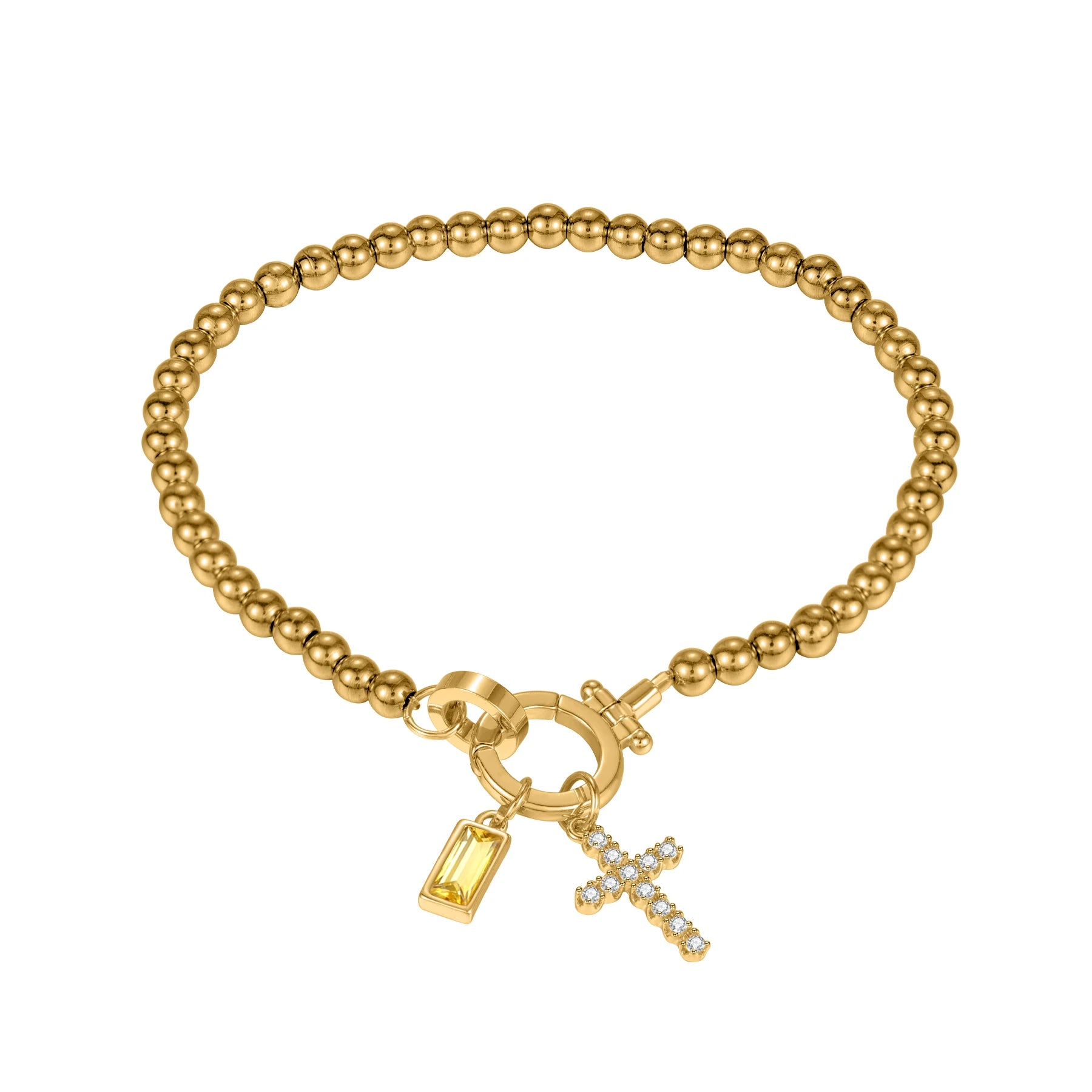 Birthstone Cross Bracele