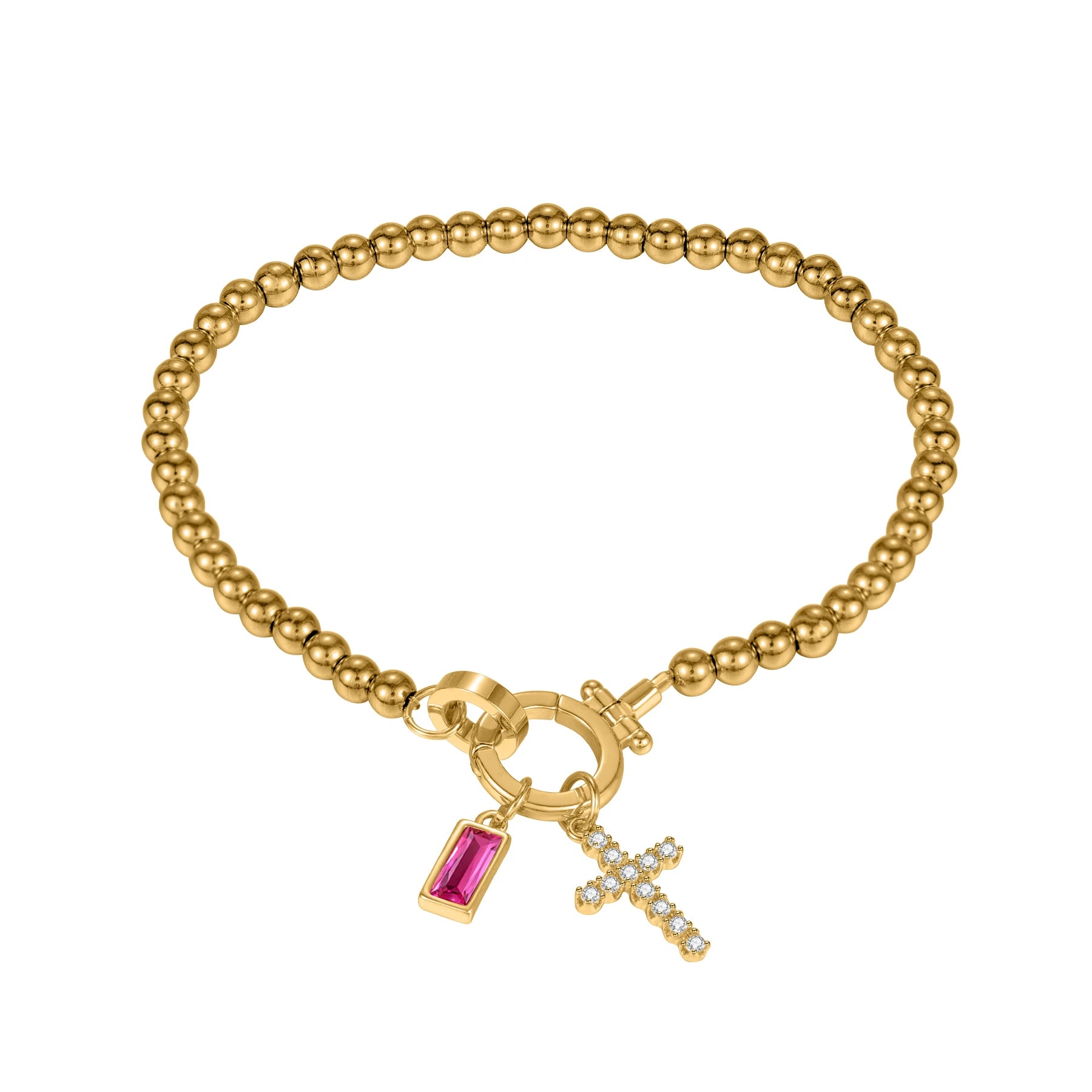 Birthstone Cross Bracele