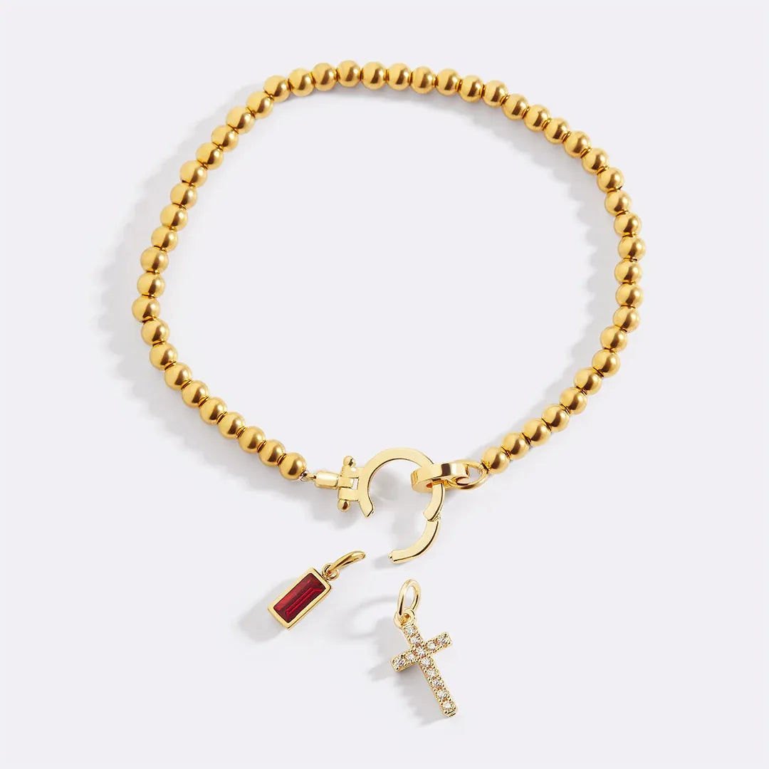 Birthstone Cross Bracele