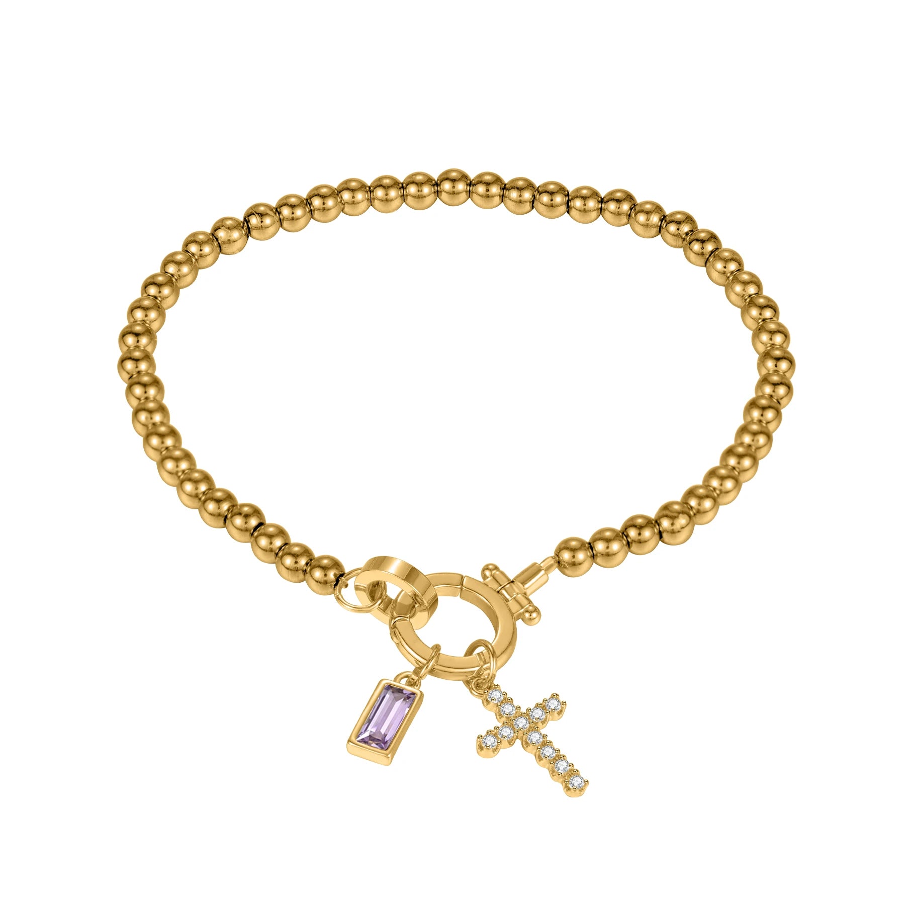 Birthstone Cross Bracele