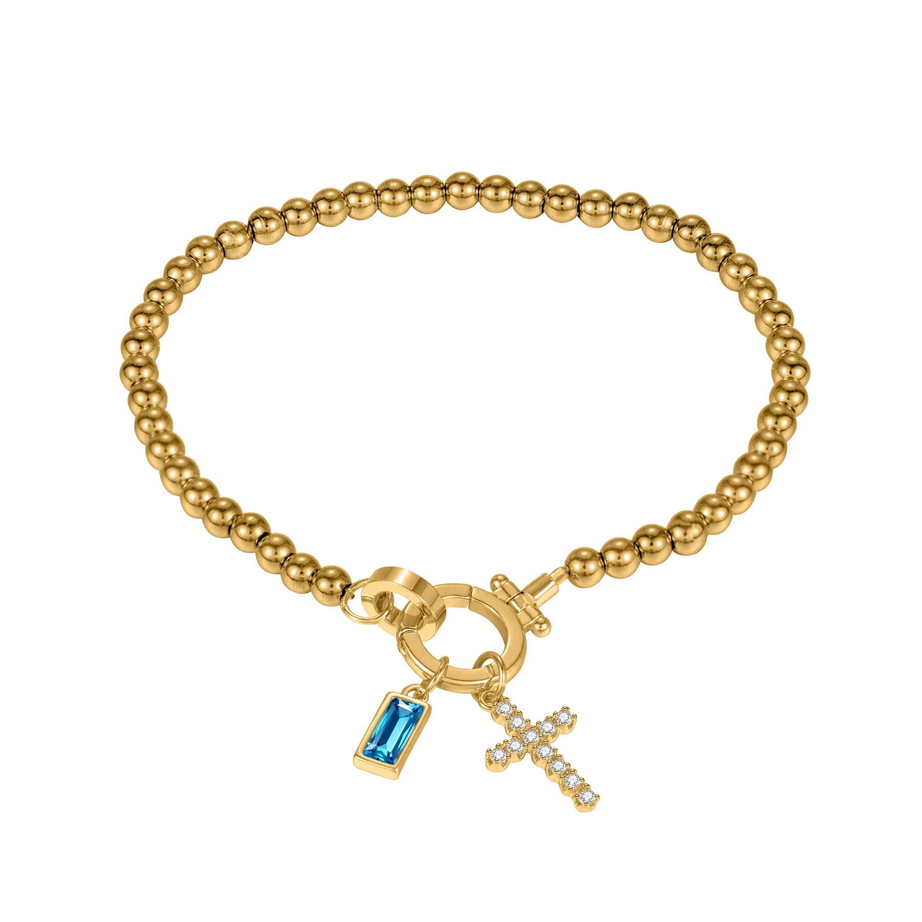 Birthstone Cross Bracele