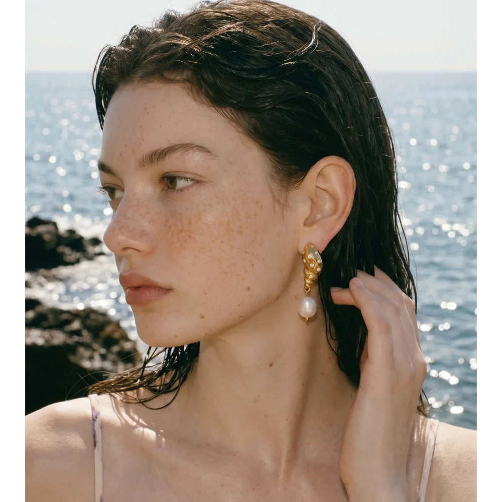 Marina Conch Earrings - ALUVAYA Earrings