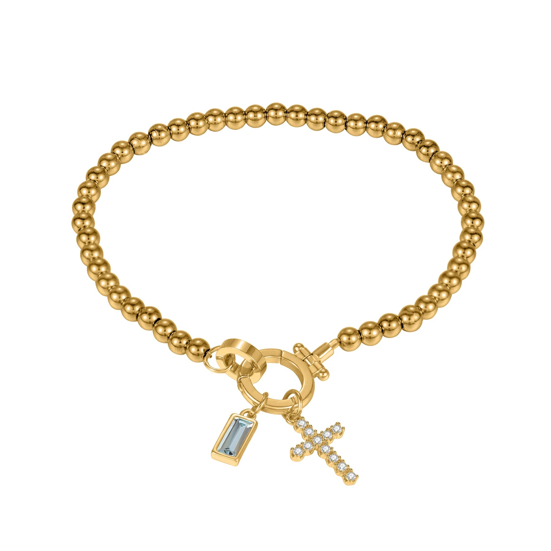 Birthstone Cross Bracele