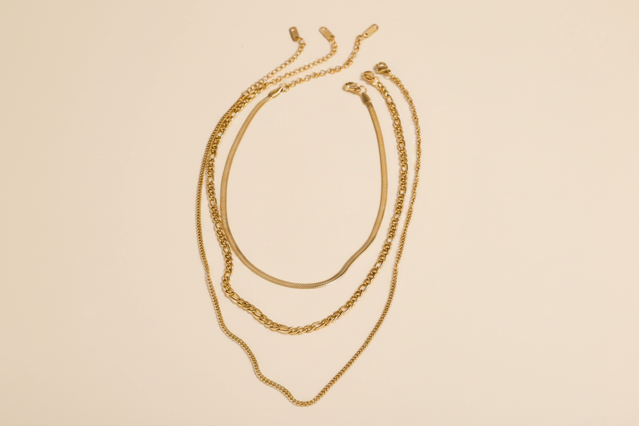 Camille Layered Chain Necklace — Gold Packshot