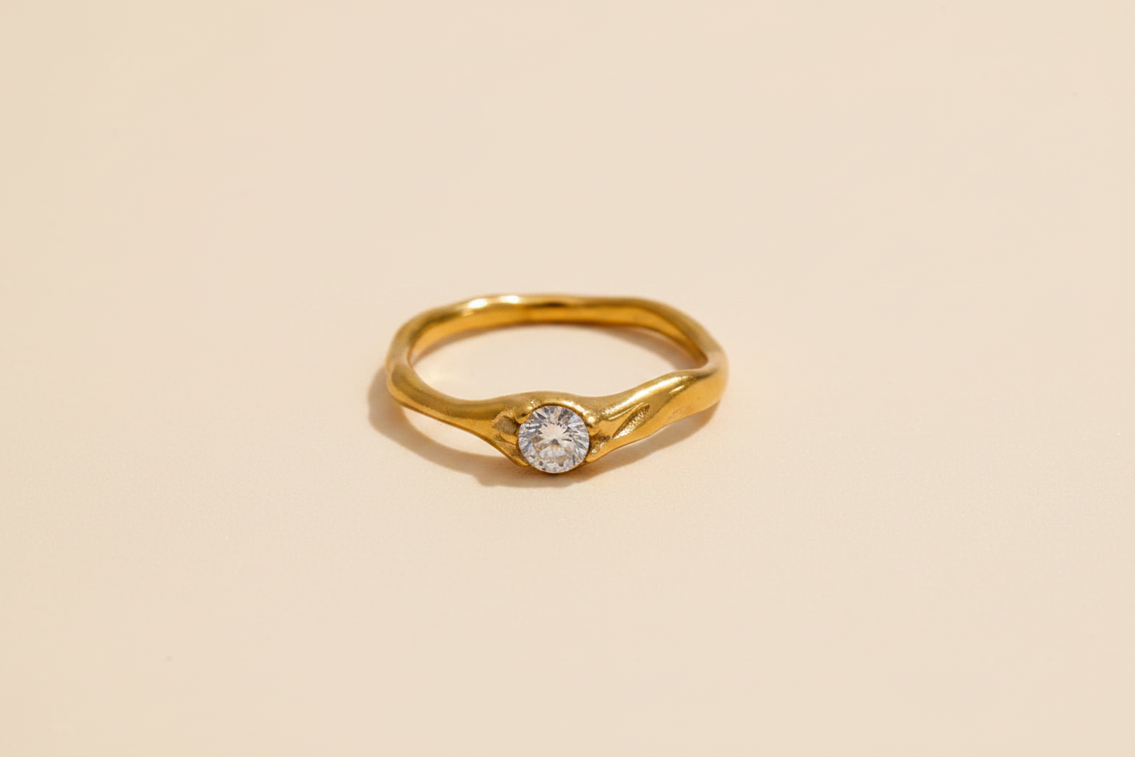 Delphine Pave Ring — Gold Packshot