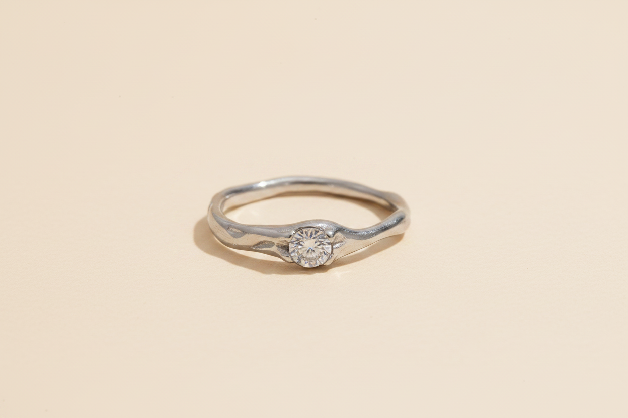 Delphine Pave Ring — Steel Packshot