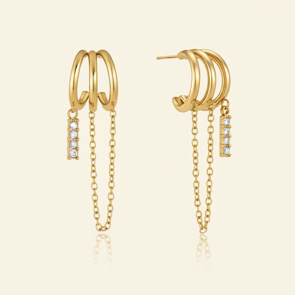 Elara Chain Drop Earrings — Packshot