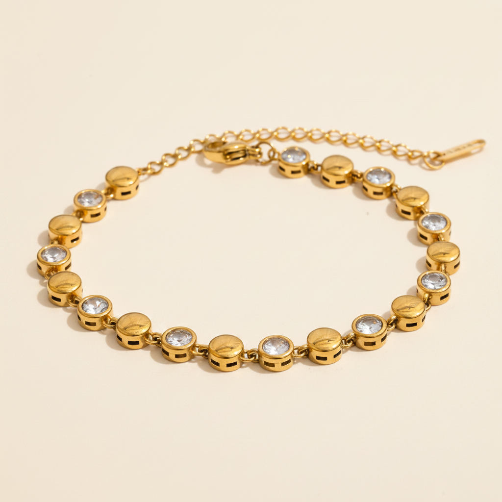 Elowyn Crystal Bracelet — Gold