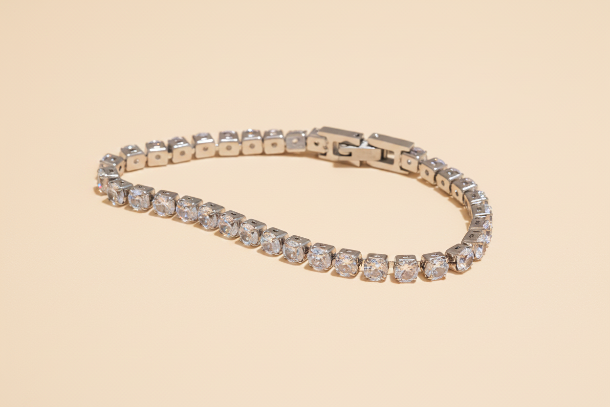 Esme Tennis Bracelet — Platinum Packshot