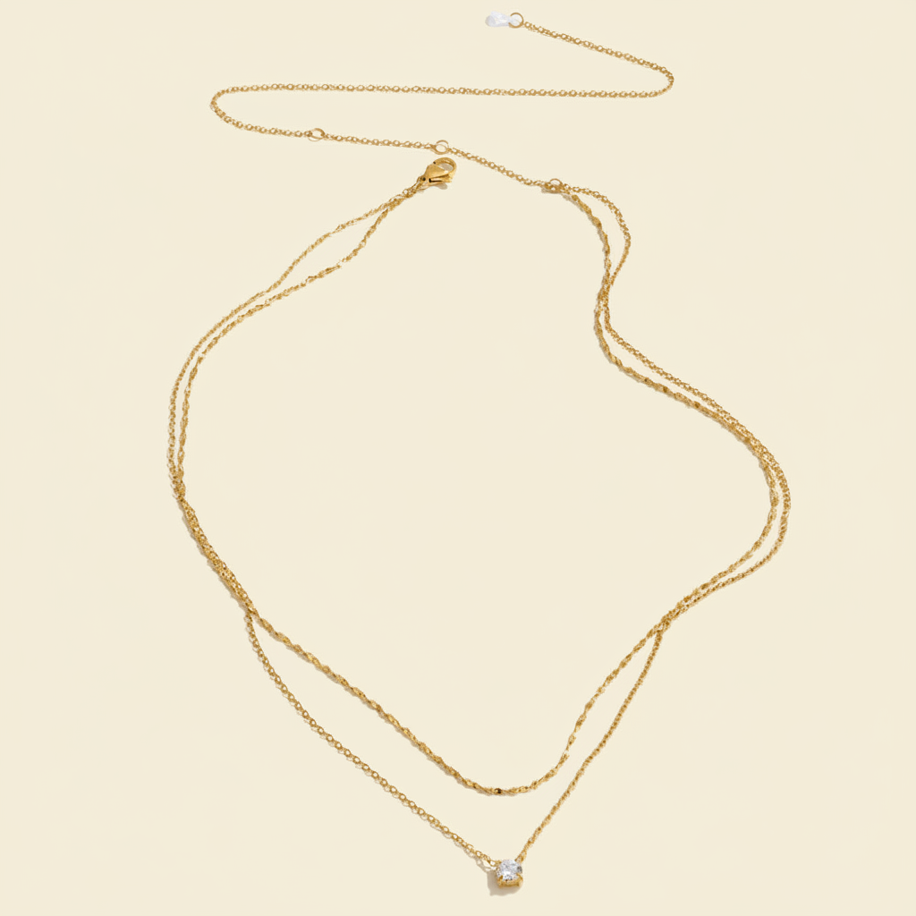 Lumière Layered Necklace — Gold Packshot