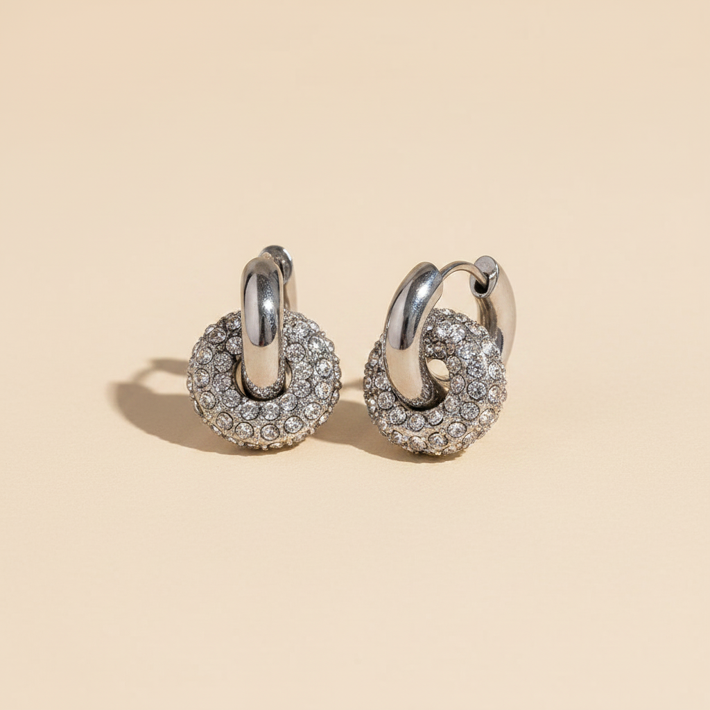 Lumiere Huggie Earrings — Steel