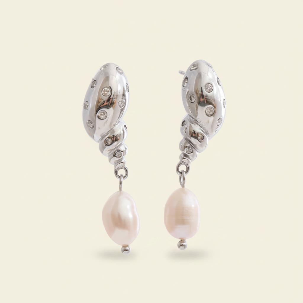 Marina Conch Earrings Prata Packshot