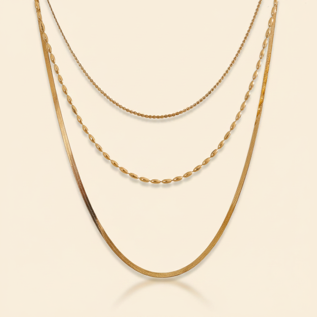 Noa Layered Chain Necklace — Gold