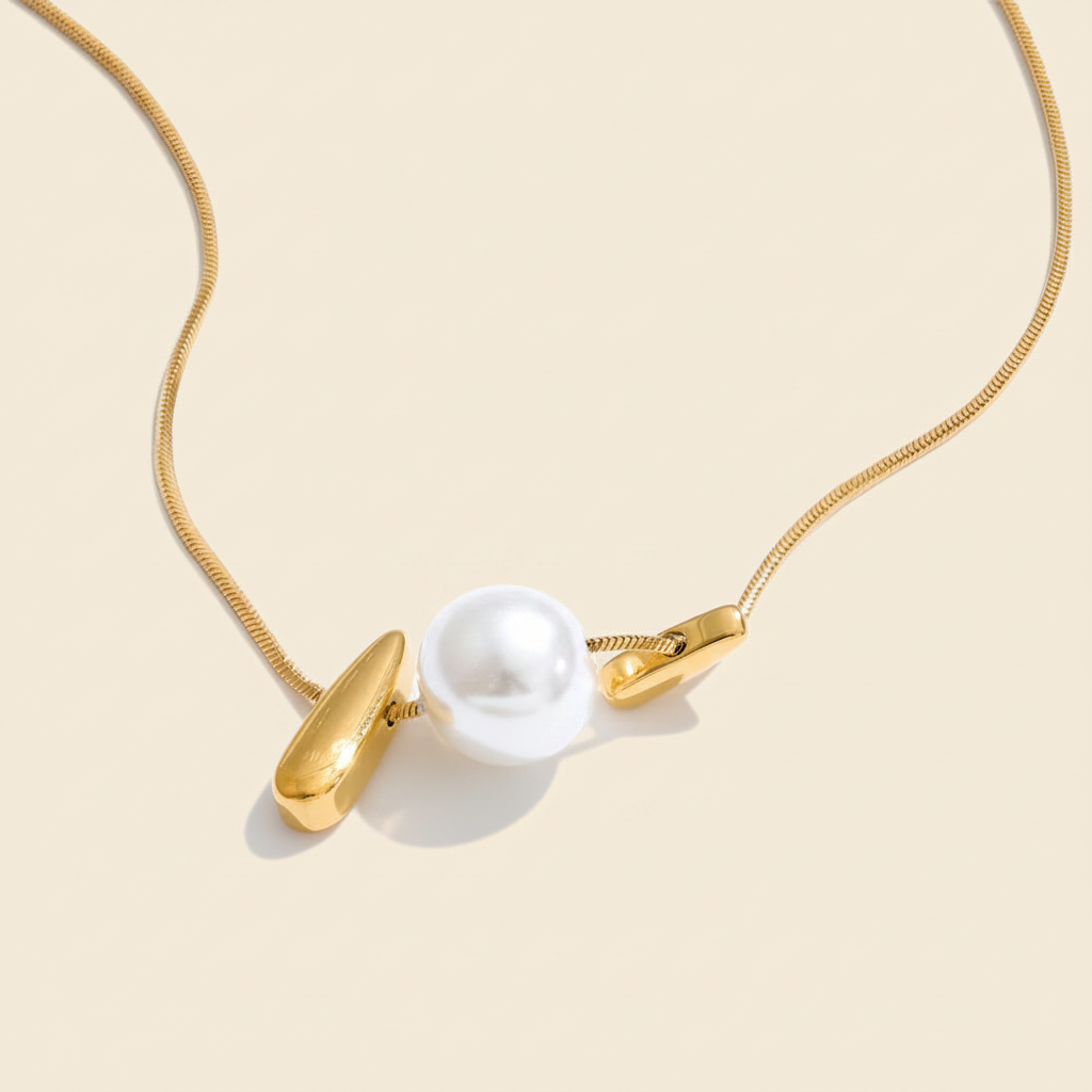 Ophelia Pearl Necklace — Gold