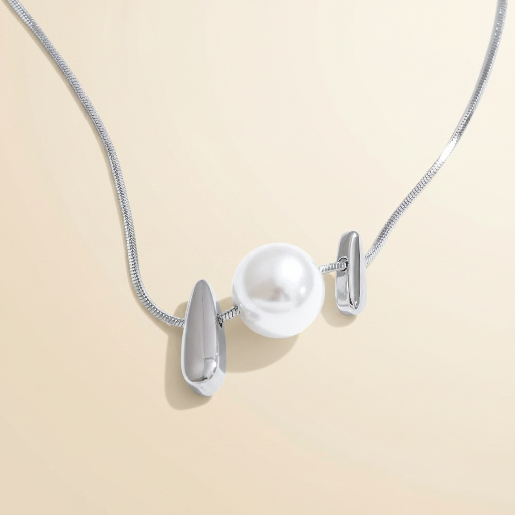 Ophelia Pearl Necklace — Steel