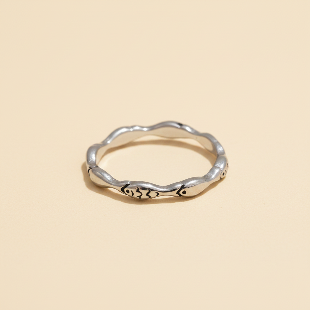 Pisces Fish Ring — Steel