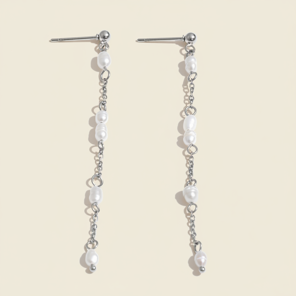Solara Pearl Earrings Prata